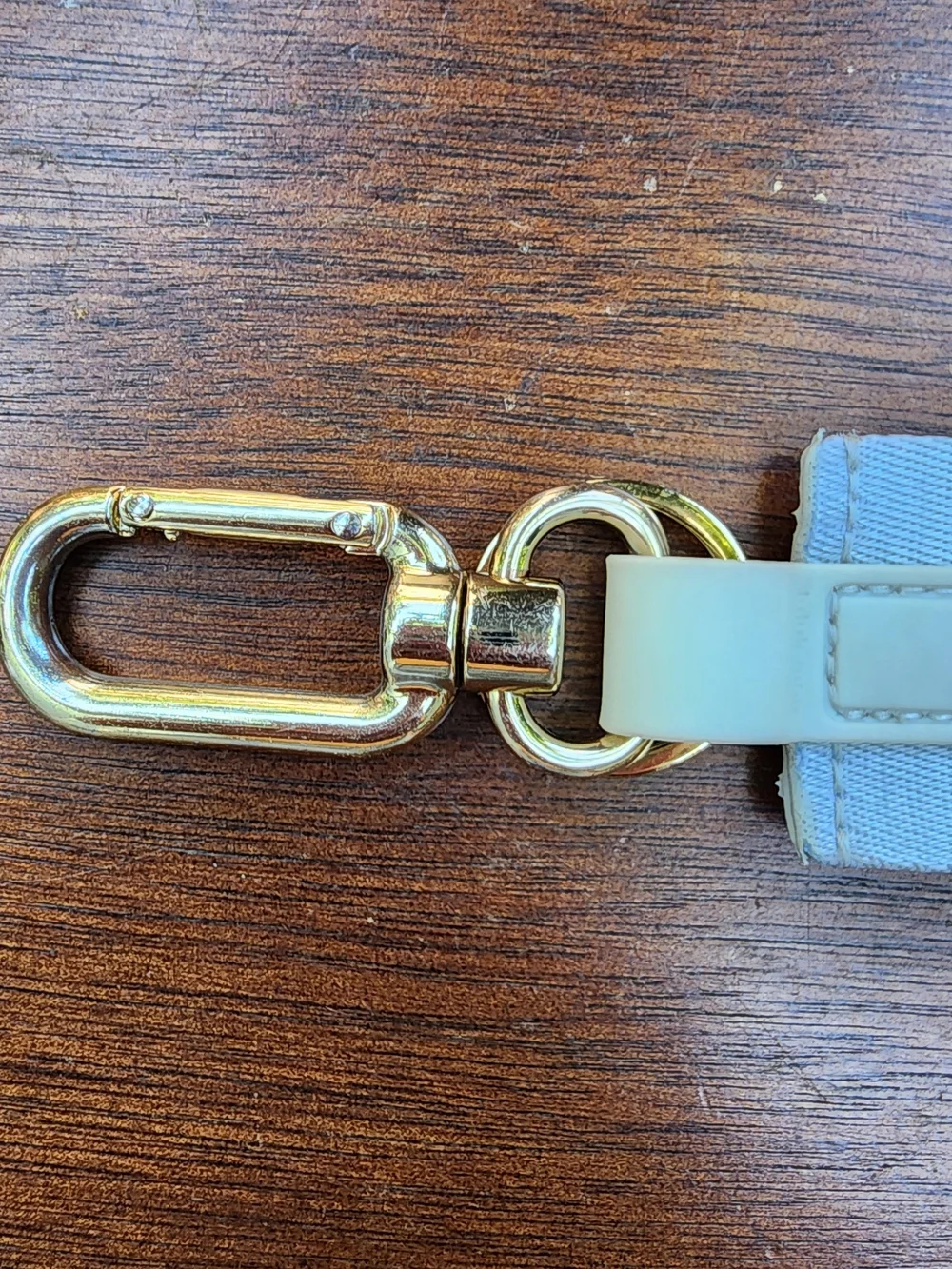 Lululemon Never Lost Keychain Metallic Wordmark Blue Gold NWOT